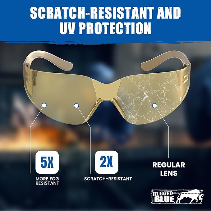 Work Safety Glasses For Men | Ansi Z87 Certified Safety Goggles For Shooting Range | Anti-Scratch Outdoor Glass