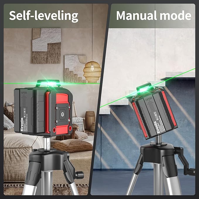 8 Line Laser Level 2×360° Leveling Green Laser Self Level Tool，200ft 2D Green Line Cross for Leveling Tool for Construction and Picture Hanging，Laser measurement calibration Tool Kit