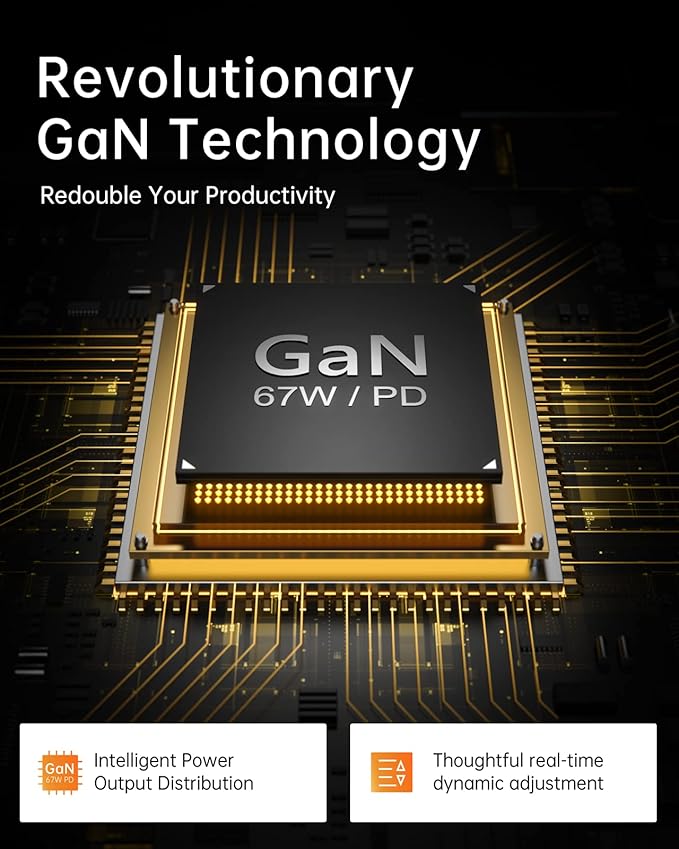 SELORE 67W USB C Charger Block, GaN Foldable Fast Charging Block, 3-Port Wall Charger Adapter with USB-C Cable for MacBook Pro/Air, iPhone 17/16/15/14/13/12/11, iPad Pro, Galaxy S25/S24/S23, Tablets