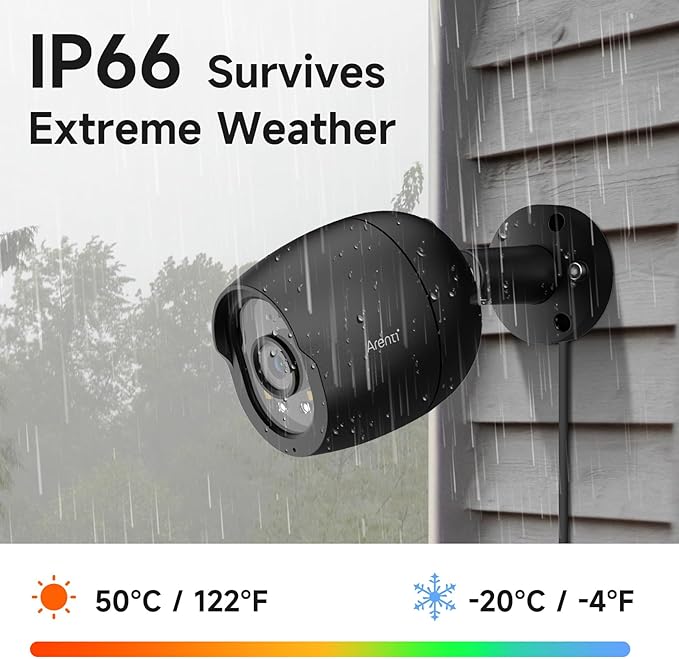 Arenti 5MP PoE Security Camera System Bundle with 6 Cameras – AI Person/Vehicle Detection, Full-Color Night Vision, 8CH NVR with 2TB HDD, 24/7 Recording, Two-Way Talk, Plug & Play (Black)