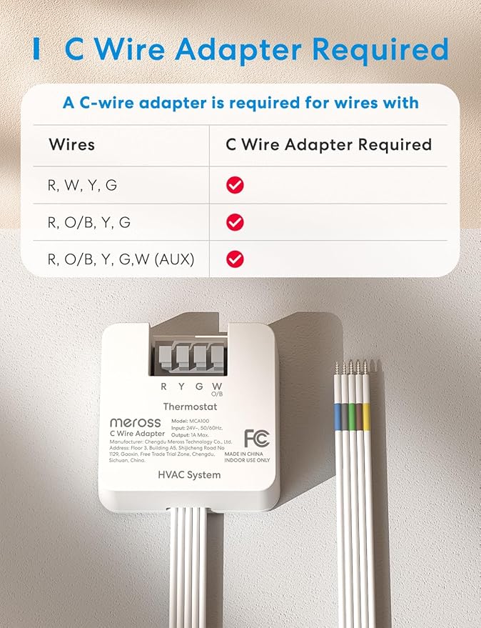 meross Smart Thermostat for Home, WiFi Thermostat Works with Matter, Alexa, Apple Home, Google Assistant, App & Voice Control, 7x24h Scheduling, Energy Saving, C-Wire Required