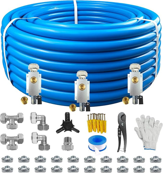 Compressed Air Line Kit, 3/4" x 120’&200‘&300‘ HDPE-Aluminum-HDPE Piping, Air Line Hose, Air Hose Kit with Air Compressor Accessories and Airline Tubing