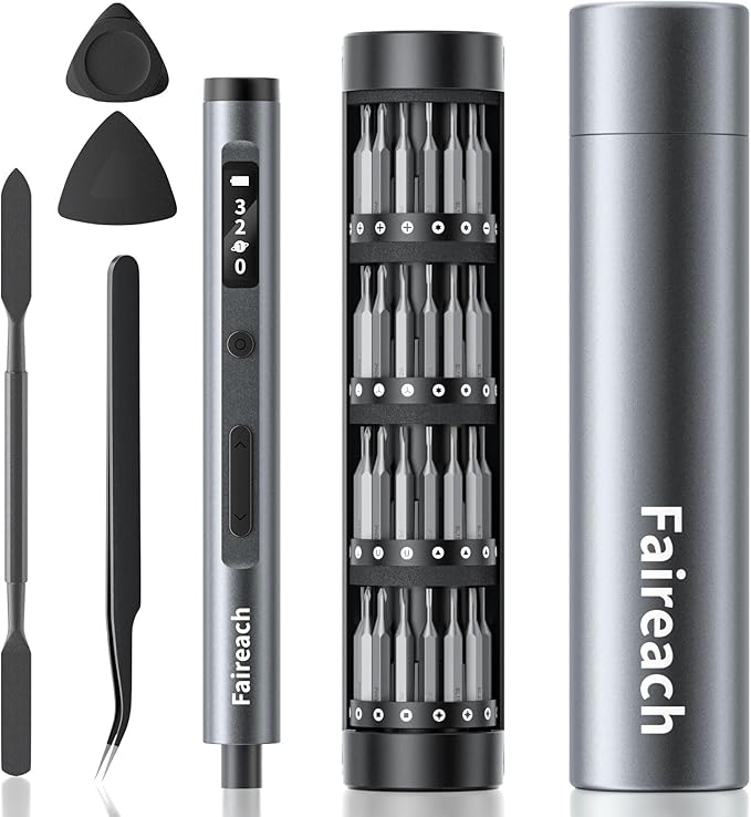 65-IN-1 Mini Electric Screwdriver Cordless, Precision Screwdriver Magnetic Bits Set with Case, 3 Torques Settings, LED lights, Portable Repair Tool Kit for Electronics Phone Watch