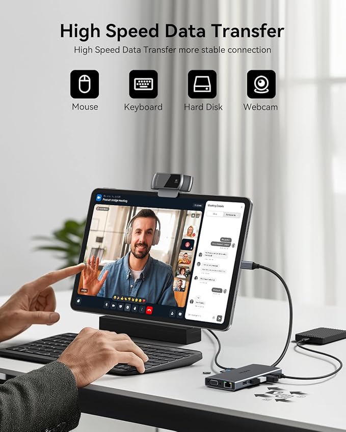 USB C Docking Station Dual Monitor 15 in 1 Laptop Docking Station Triple Display for Dell HP Lenovo Thinkpad Surface, USB C Hub Multiple Adapter Dongle with 4K HDMI+VGA+USB Port+Button+PD+Ethernet