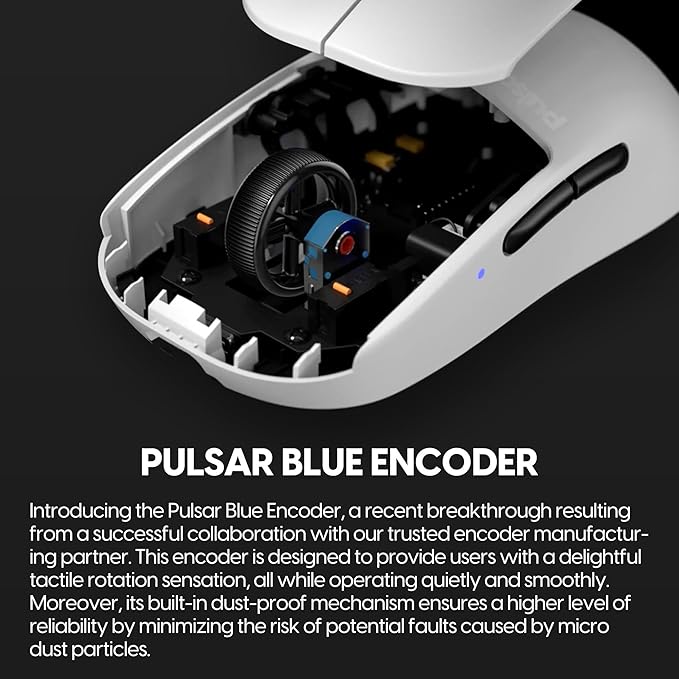 Pulsar Gaming Gears X2A Wireless Gaming Mouse, Ultra Lightweight 2.02 oz (57 g), Ambidextrous, Optical Switch, 2.4 Ghz 1 ms, 26000 DPI, PAW3395 Sensor (Medium, Wireless, White&Black)
