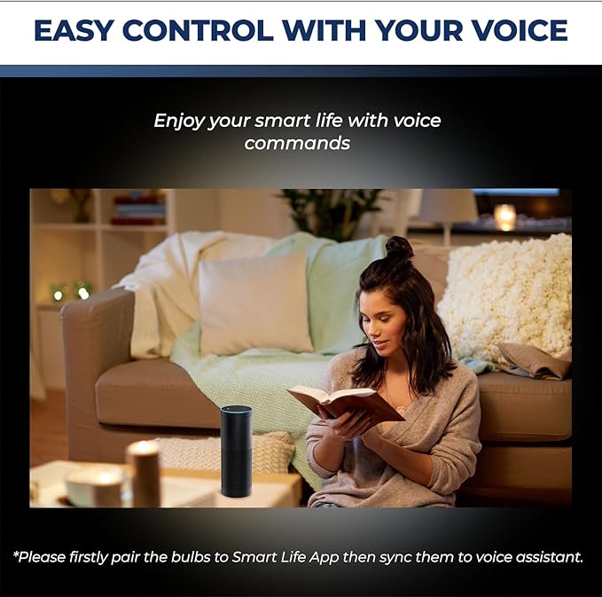 Smart Light Bulbs 50 Watt Equivalent, WiFi G16 1/2 Candelabra E12 Smart Bulbs Compatible with Alexa/Google Assistant, 5W 550LM, Ceiling Fan Light Bulbs, 2.4G WiFi Only, ETL Listed, 6PCS