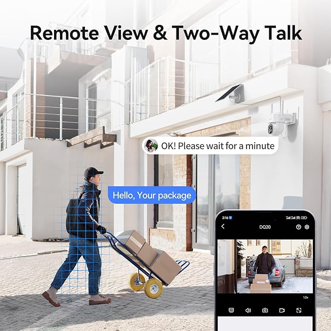 Solar Security Camera System, 10" LCD Monitor 10CH WLAN NVR with 500GB HDD, 4X 4MP PTZ WiFi Battery Powered Surveillance Camera,Outdoor Solar Wireless CCTV Kits,PIR Human Detection/2-Way Talk