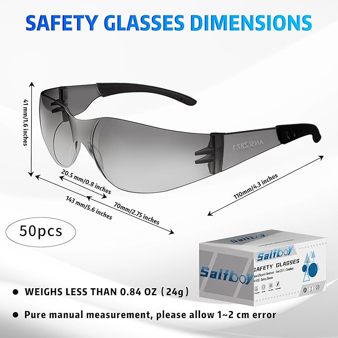Safety Glasses Ansi Z87.1 Clear Safety Glasses Bulk Impact Resistant Lens Protective Eyewear for Men Women