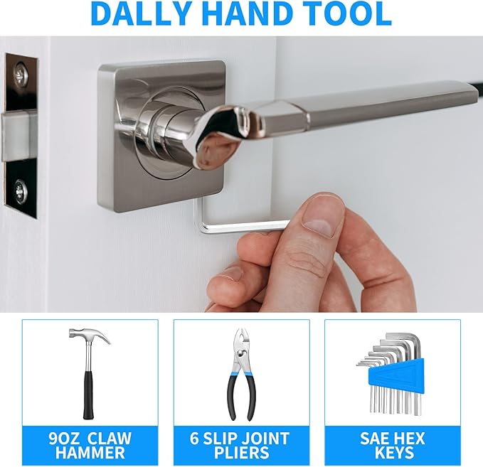 39 Piece Basic Home Tool Set Household Tool Set General Repair Small Hand Tool Kit in Toolbox Storage Case for Home Garage Office College Dormitory Use, Blue