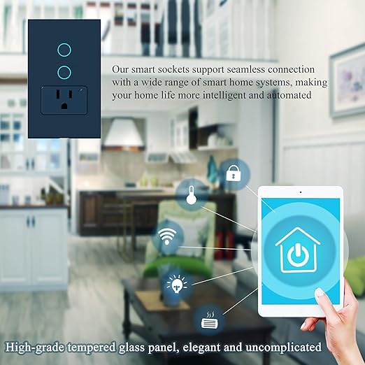 Smart WiFi Light Switch, No Hub Required, Compatible with Alexa and Google Assistant, Single Pole, White (Black)