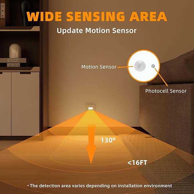 Stair Lights Motion Sensor Indoor Outdoor, 5CCT Dimmable LED Step Lamp with Switch, 4W 300LM, 2700K-6500K, IP66 Waterproof Hardwired 120V Stairway Staircase Walkway Lighting- White, 3 Pack, ETL