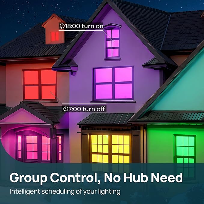 Linkind Smart Light Bulbs, 1100LM (75W Equivalent) Smart Bulb, Work with Alexa & Google Home, RGBTW Color Changing Bulbs Music Sync, 2.4GHz Wi-Fi & Bluetooth, LED Alexa Light Bulbs 11W, A19 E26, 4Pack