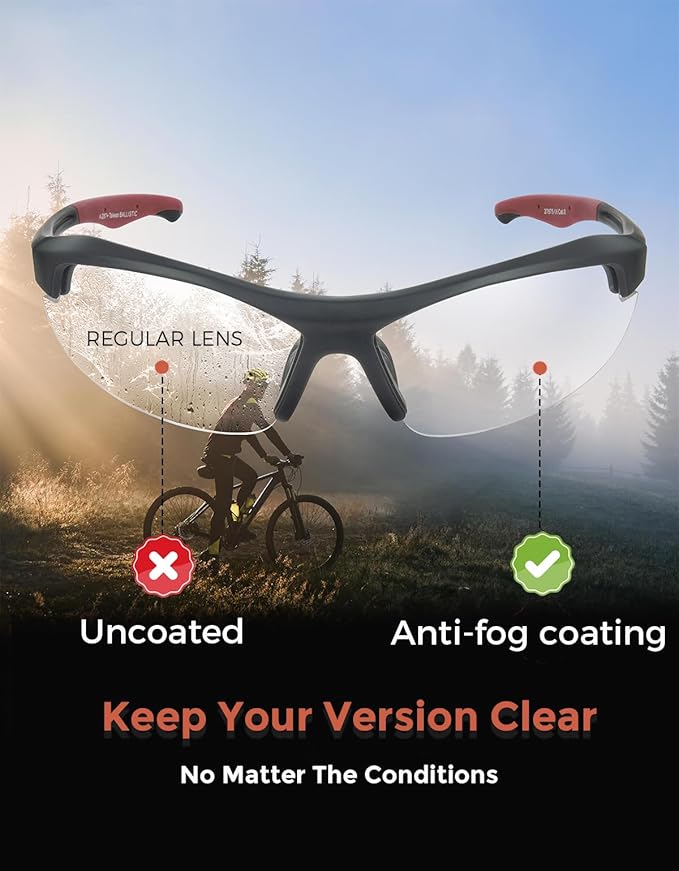 Anti-Fog Safety Glasses Clear Work Goggles Eye Protection for Shooting Sports Eyewear Scratch Resistant Lens
