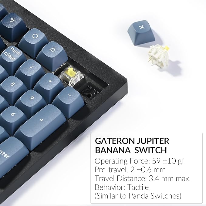 Keychron V6 Max Wireless Custom Mechanical Keyboard, 2.4 GHz Bluetooth QMK Full-Size Layout RGB with Hot-swappable Gateron Banana Switch Compatible with Mac Windows Linux