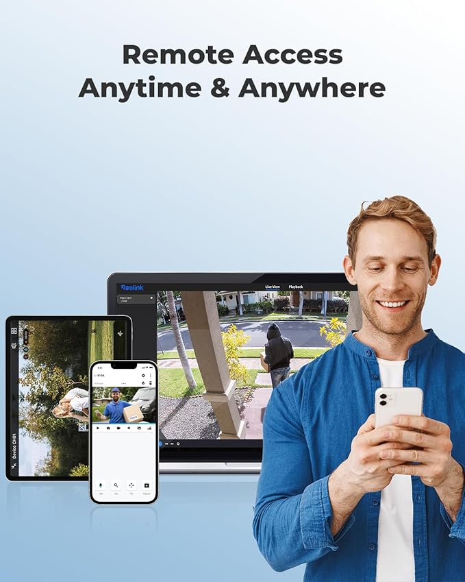 REOLINK 4K/8MP Security PoE IP Camera, Human/Vehicle/Pet Detection, Time-Lapse, 100ft IR Night Vision, Work with Smart Home, Up to 256GB microSD Card, Surveillance Outdoor Indoor, RLC-810A