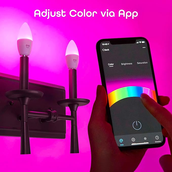 Prisma Plus E12 B11 Candle Wi-Fi Smart Bulb - 40W Color and Tunable White Smart (4-Pack)