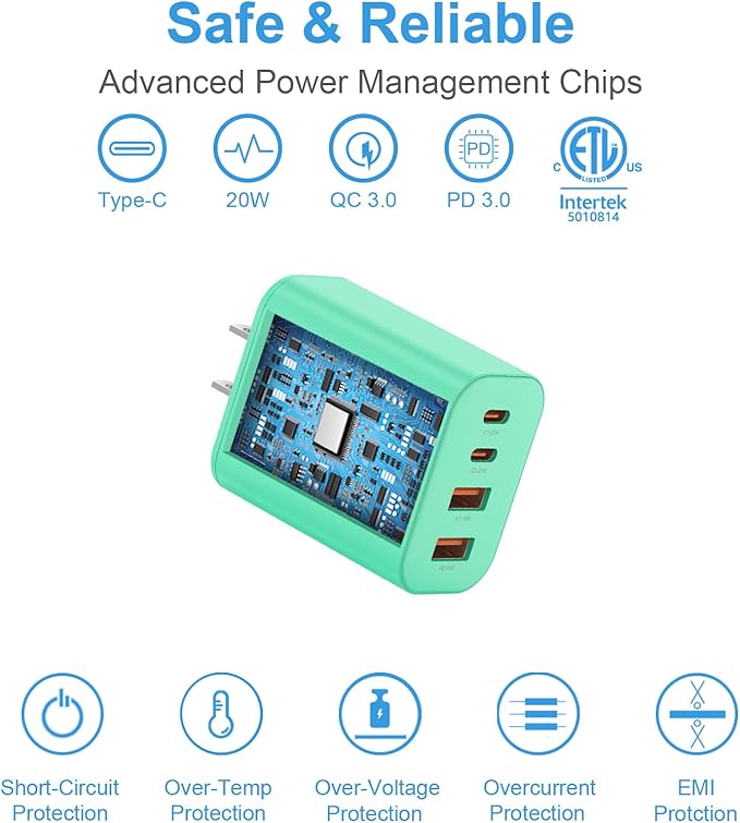 USB C Charger Block,40W USB C Charger Cube,Type C Charging Block,USB Wall Chargers Dual Port PD+QC Charging Cube for iPhone 16 15 14 13 12 11 Pro Max XS,iPad, Samsung Phone,Tablet(Green)