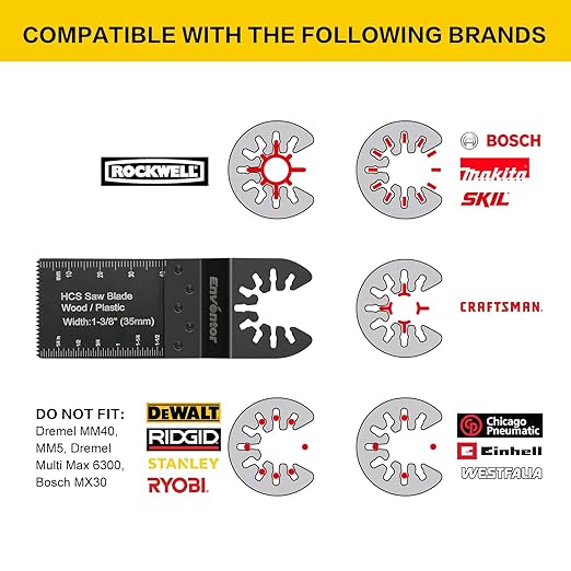 Enventor 67 PCS Oscillating Tool Blade, Universal Multitool Blade Kit, Quick Release Oscillating Saw Accessories Compatible with Enventor 23Q1-3, 86229, 98606, Dewalt, Dremel, Ryobi