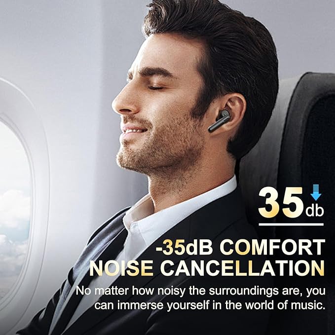 Wireless Noise Canceling Earbuds，Bluetooth 5.4 Earbuds,Big Bass Stereo Sound，4 Mic ENC AI Clear Calls.40H Playtime LED Display，IPX5 Waterproof Earphones，Flip Design Earphones.