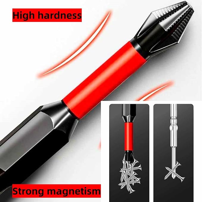 Anti Slip bits Magnetic Screwdriver bit Set S2 Alloy Steel Impact Resistance Bits-12Pcs, and 1/4 Inch Hex Shank Driver Bit bit holder-1Pcs