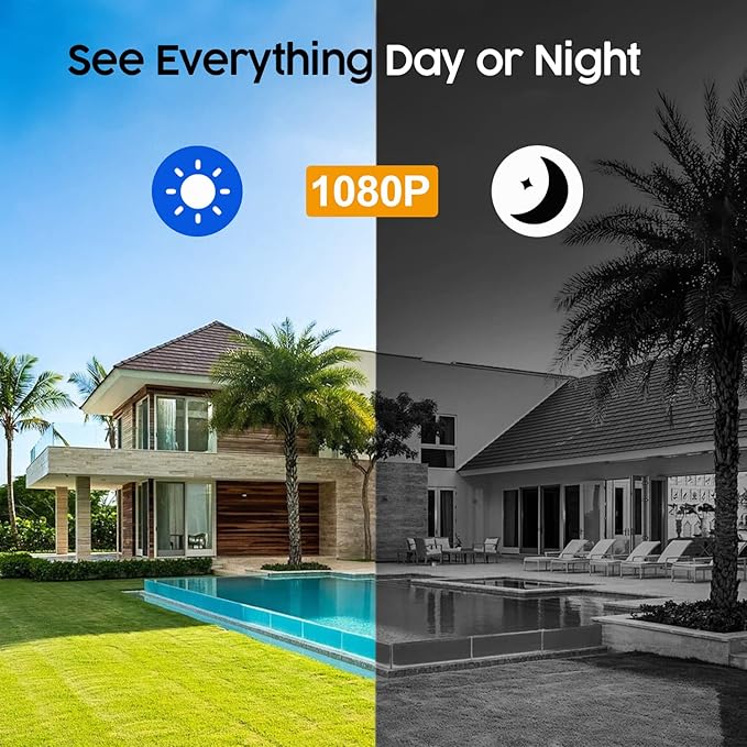 8CH 1080P Home Security Camera System Outdoor Indoor, 5MP Lite CCTV DVR 8 Channel and 4 x 1080P Dome Bullet Surveillance Cameras with Night Vision, Easy Remote Access, No Hard Drive