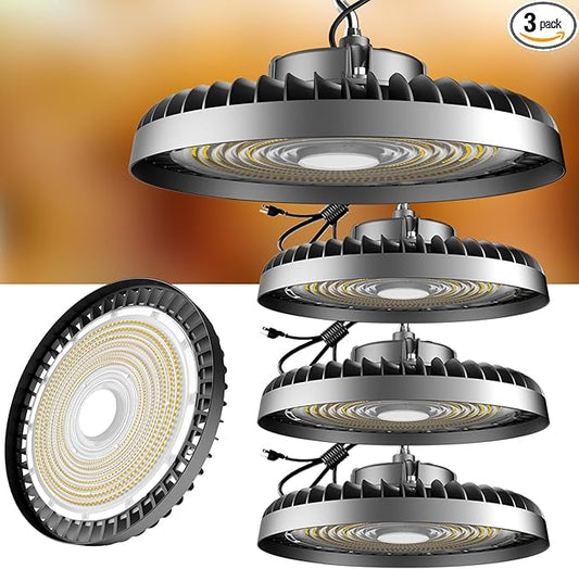 520W LED High Bay Light AC100-277V High Bay LED Light 5000K 78000LM (2080W MH/HPS) UFO LED Lights Suit for 30-60FT Height-3Pack 𝟓𝐘𝐫𝐬 𝐖𝐚𝐫𝐫𝐚𝐧𝐭𝐲