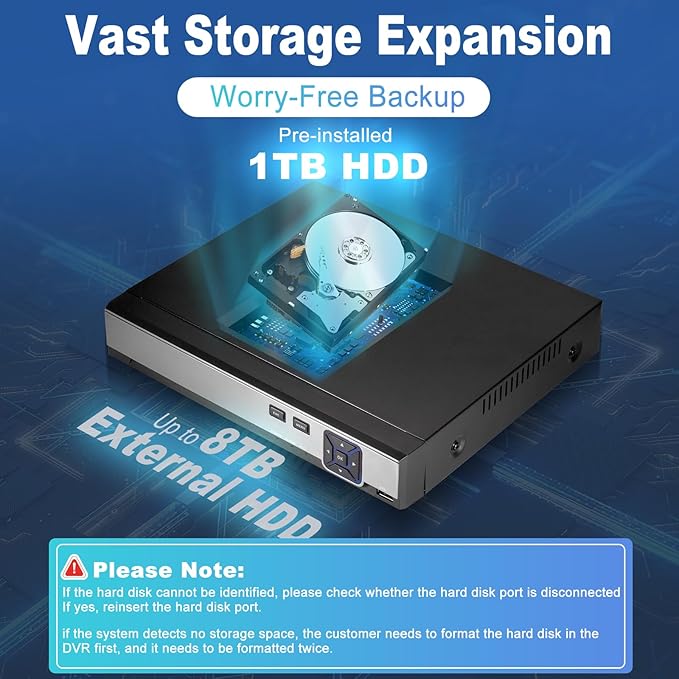 KERUI 8CH POE Network Video Recorder for Home Security 8Channel NVR with 4Pcs 4MP POE Cameras, 24/7 Recording Mobile APP & PC Remote Pre-Installed 1TB Hard Drive