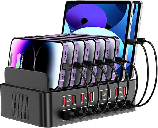 Charging Station for Multiple Devices, 150W USB Charger Station with16 Fast Charging Ports, Ipad Charging Station for Apple Devices Fire Tablets iPhone Samsung Android