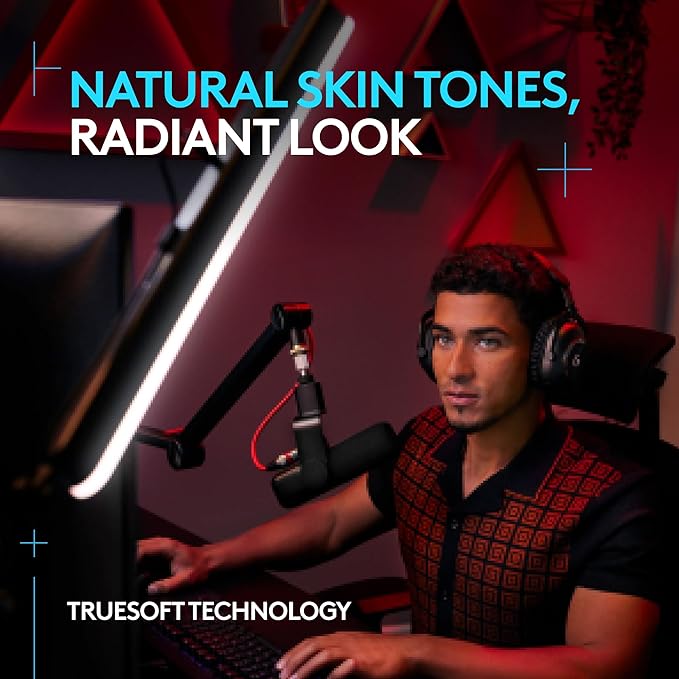 Logitech G Litra Beam LED Lights for Gaming Setup, Key Light with TrueSoft, Adjustable Mount, Brightness/Color Temp, Desktop App Control for PC/Mac - Graphite