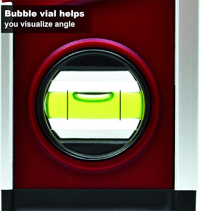 Calculated Industries 7210 AccuMASTER PRO Digital Torpedo Level and Protractor | 10” Inch | Neodymium Magnets | Bright LED Display | IP54 Dust/Water Resistant, Red