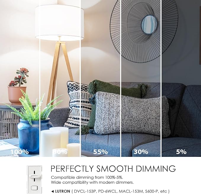 LVWIT A19 LED Vintage LED Filament Bulb E26 Base Dimmable 7W (60W Equivalent)，5000K Daylight White 800 Lumens，Omnidirectional, UL-Listed, Pack of 6