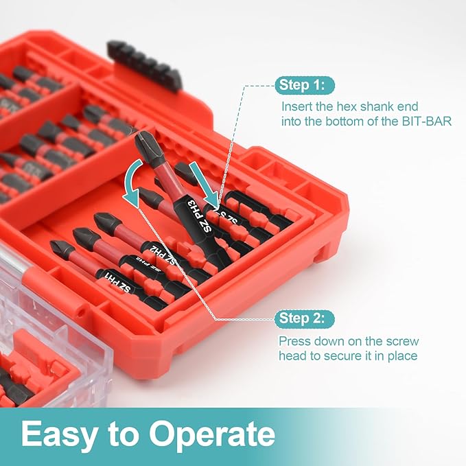 35Pcs Screwdriver Bits Set S2 Steel Screwdriver Impact Kit With a Storage Case, Used for Power Screwdrivers and Electric Drill Drivers