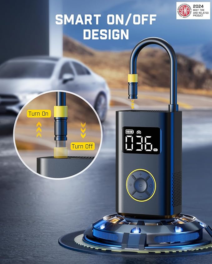 Fanttik X9 Pro Portable Tire Inflator for Compact Car, 1Min Fast Inflate Electric Bike Pump with Digital Tire Pressure Gauge, 150PSI Air Compressor for Electric Bikes, Motorcycle, Ball