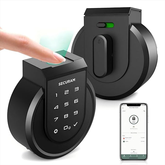 Touch Fingerprint Smart Lock, Black, Biometric, Bluetooth Enabled, Auto Lock, Voice Control via Alexa or Google