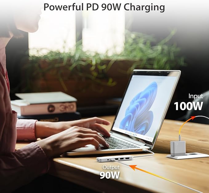 j5create USB-C Pink Multi-Port Hub with Power Delivery with 4K HDMI/2 USB-A 5Gbps/PD 100W Charging SD&Micro SD/3.5mm Audio | for MacBook/iPad Pro/iMac/Surface/XPS/Thinkpad/Galaxy/and More(JCD373ER)