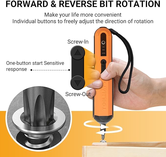 Electric Screwdriver, Cordless Screwdriver Kit, 4V 3-Speed Magnetic Bits Precision Screwdriver Set, Rechargeable Power Screwdriver, with Aluminium Box
