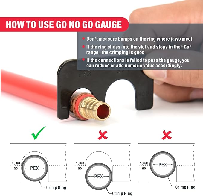 iCrimp 1/2 and 3/4-inch Combo Pex Pipe Crimping Tool for Copper Ring with Gauge meets ASTM 1807 Standard-manufactured by IWISS