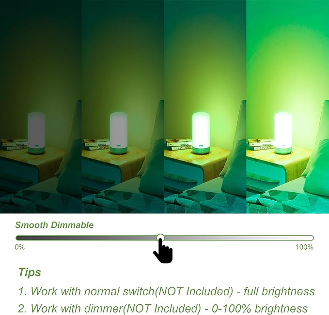 4 Pack 3.2 Inch T10 Green Light Bulb, E26 Base Edison Bulbs Dimmable, AC 120V 60 Watt Equivalent Clear Glass Filament Bulb, Halloween Christmas Party Bar Colored Light Bulbs, UL Listed