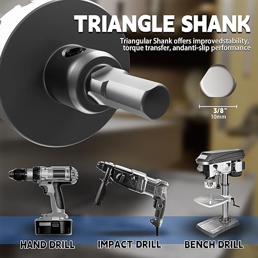 CSOOM Carbide Hole Saw 5 pcs kit, Metal Steel Hole Saw Bits, TCT Hole Cutter for Stainless Steel, Iron, Aluminum, Alloy, Plastic