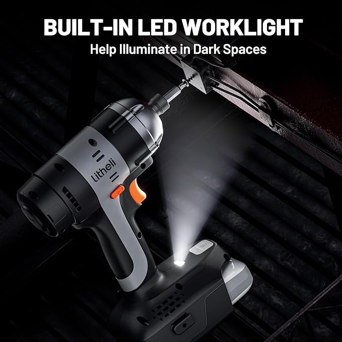Litheli 20V Cordless Impact Driver, 1593 in-lbs Max Torque, 1/4 in. Hex Power Drill/Driver (Battery and Charger not Included)