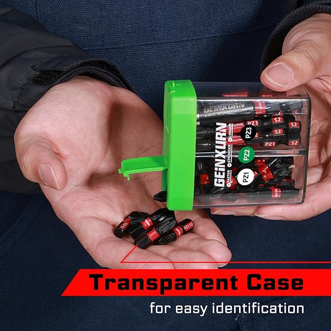 Impact Pozi Screwdriver Bits Set,43 Pcs Magnetic (PZ1/PZ2/PZ3) S2 Steel Multi Driver Bits Tips with Storage Colorful Box