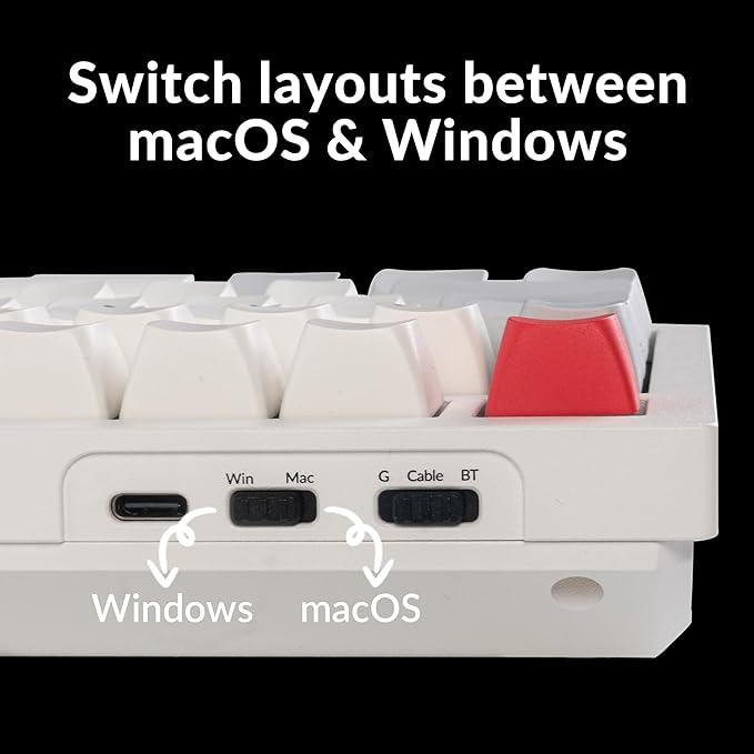 Keychron Q6 Max QMK/LAUNCHER Wireless Bluetooth/2.4 GHz/USB-C Wired Custom Mechanical Keyboard, Full Size Programmable Knob RGB Backlit Hot-Swappable Gateron Brown Switch for Mac Windows Linux - White