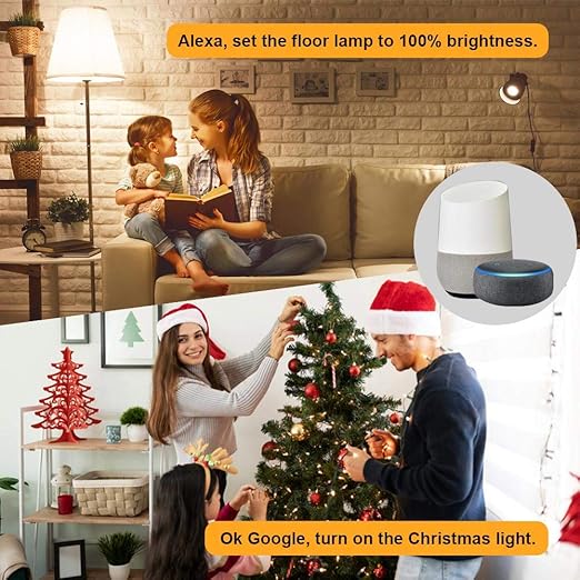 SUNTHIN Smart Outdoor Dimmer for String Lights, WiFi Smart Dimmer Compatible with Alexa and Google Assistant, IP44 Waterproof with Max Power 350W for Incandescent, 150W for LED(4 Pack)