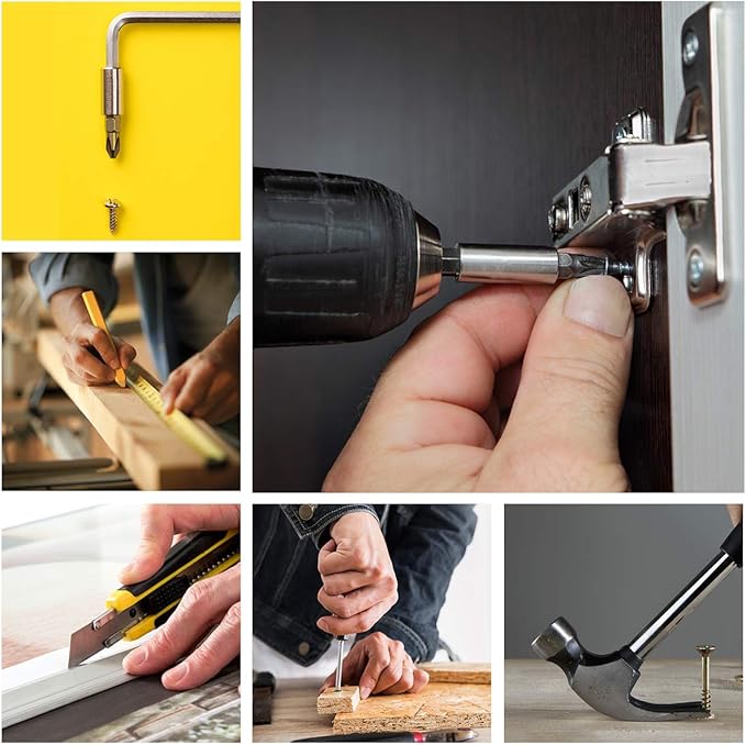 COMOWARE 40 Pcs Home Tool Kit - Basic Household Hand Tool Set, Truck Tool Kit Wrench Combination Tool Set for Home with Plastic Toolbox Storage Case, Rv tool set