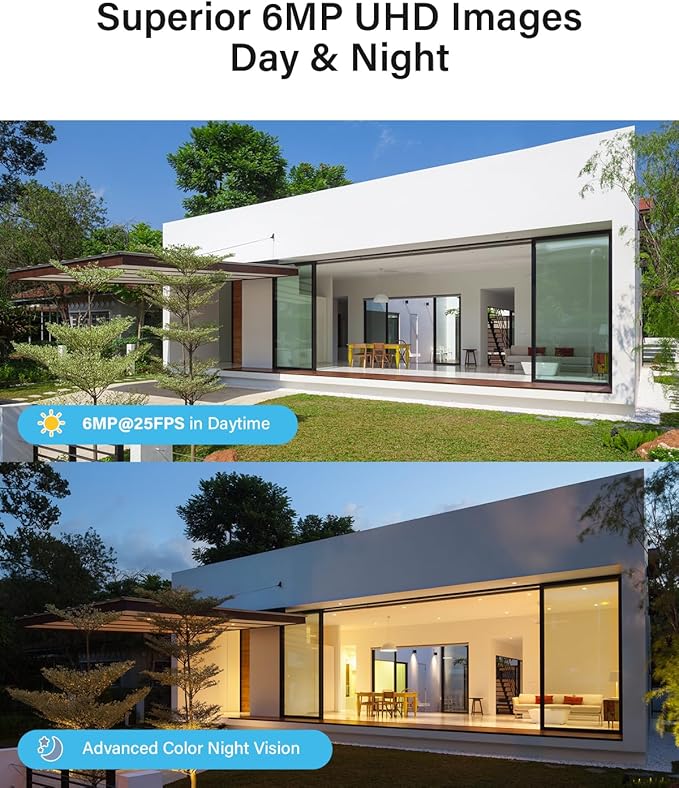 Jennov 6MP PoE IP Camera Outdoor with Pan Tilt 20X Optical Zoom, 360 Speed Dome PTZ Security Camera with 160ft IR Night Vision, Spotlights Color Night Vision, Human Detection, Onvif Compatible