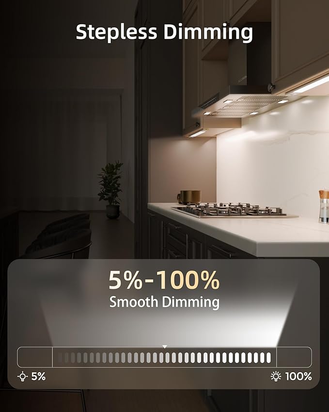 EZVALO Under Cabinet Lighting, 2-Pack Motion Sensor Lights with 3 Detachable Batteries, 76 LED Dimmable Closet Lights, 3 Color Temps, Under Counter Lights for Kitchen, Pantry, Wardrobe