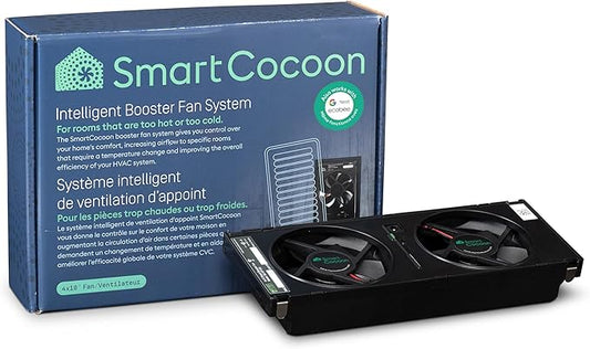 4"X10" Register Booster Fan - Smart Dual Air Conditioner & Heater Floor Fan - Integrates With Ecobee & Nest Thermostats - Syncs To Your HVAC System & Smartphone Control