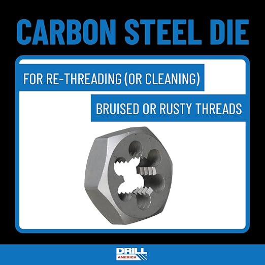 Drill America Plumber's Tool Kit, Drill, Tap and Die Kit, 10-Piece Tool Set with 3 NPT Tap and Drill Bits, 3 NPT Hex Dies (1/2”, 3/4", 1”), 4oz Tap Magic Cutting Fluid with Storage Bag, KMZPLUM12