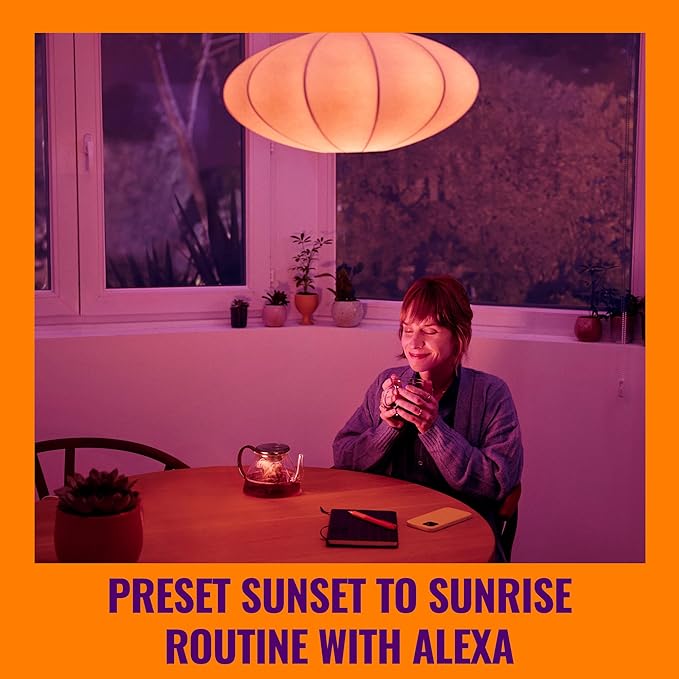 WiZ LED Smart Light Bulbs, Sunset to Sunrise Automation + Motion Detection + Control with Voice or App, Full Color A19 60W 800LM E26 Indoor, Matter Compatible - 3 Pack