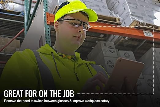 Bullhead Safety Swordfish Bifocal Safety Glasses, 2.5 Diopter, ANSI Z87+, Reader Glasses with UV Light Protection and Anti-Scratch Coating, Clear Lenses, Matte Black Frame